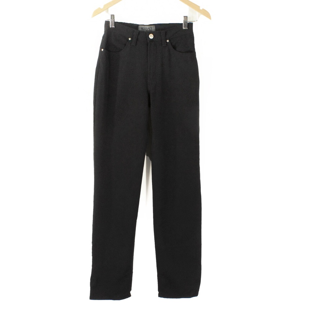 Vintage 90s Versace Jeans Couture Black Straight Leg Pants